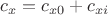 $$c_x=c_{x0}+c_{xi}$$