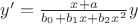 $y&rsquo; = \frac {x+a} {b_0 + b_1x+b_2x^2}y$