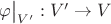 $\varphi\big|_{V'}:V'\to V$ $\varphi\big|_{V'}:V'\to V$