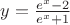 $y= \frac {e^x - 2}{e^x +1}