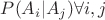 $P(A_{i}|A_{j}) \forall i,j$