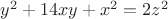 $y^2+14xy+x^2=2z^2$