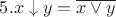 $5. x \downarrow y = \overline{x \vee y}$
