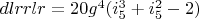 $dlrrlr=20 g^4 (i_5^3+i_5^2-2)$