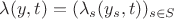 $\lambda(y,t)=(\lambda_s(y_s,t))_{s\in S}$