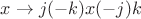 $x\to j(-k)x(-j)k$