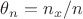 $\theta_n = n_x/n$
