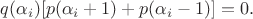 $q(\alpha _i)[p(\alpha _i+1)+p(\alpha _i-1)]=0.$