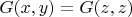 $G(x,y)=G(z,z)$