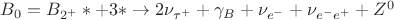 $B_0 = B_{2^+}* + 3* \to 2\nu_{\tau^+} + \gamma_B + \nu_{e^-} + \nu_{e^-e^+} + Z^0$