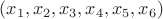 $(x_1,x_2,x_3,x_4,x_5,x_6)$