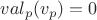$val_p(v_p)=0$
