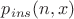 $p_{ins}(n, x)$ $p_{ins}(n, x)$