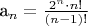 a_n=\frac{2^n\cdot n!}{(n-1)!}