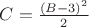 $C=\frac{(B-3)^2}{2}$