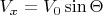 $V_x=V_0\sin \Theta$