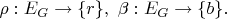 $\rho : E_G \rightarrow \{ r \}, \ \beta : E_G \rightarrow \{ b \}.$