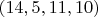 $(14,5,11,10)$