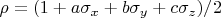 $\rho = (1 + a\sigma_x + b\sigma_y + c\sigma_z)/2$