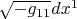 $\sqrt{-g_{1 1}} dx^1$