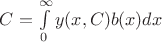 $C=\int \limits _0^{\infty }y(x,C)b(x)dx$