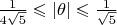$\frac {1}{4\sqrt 5} \leqslant |\theta| \leqslant \frac {1}{\sqrt 5}$