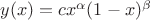 $y(x)=cx^\alpha(1-x)^\beta$
