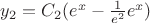 $y_2=C_2 (e^x-\frac{1}{e^2} e^x)$