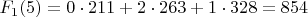 $F_{1}(5)=0\cdot211+2\cdot263+1\cdot328=854$