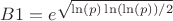 $B1=e^{\sqrt{\ln(p)\ln(\ln(p))/2}}$