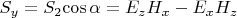 ${S_y} = {S_2}{\cos{\alpha}} = {E_z}{H_x} - {E_x}{H_z}$