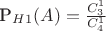 P_H_1(A)=\frac {C_3^1} {C_4^1}