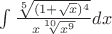 $\int \frac {\sqrt[5] {(1+\sqrt x )^4}} {x \sqrt[10] {x^9}} dx$