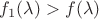 $f_1(\lambda )>f(\lambda )$ $f_1(\lambda )>f(\lambda )$