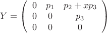 $Y= 
\left( \begin{array}{ccс} 0 & p_1 & p_2+xp_3 \\ 0&0&p_3 \\
0 & 0&0 \end{array} \right)$