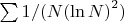 $\sum\limits_{}^{}1/(N {(\ln N)} ^ 2)$
