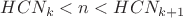 $HCN_k<n<HCN_{k+1}$