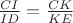$\frac{{CI}}{{ID}} = \frac{{CK}}{{KE}}$