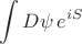 $\displaystyle\int D \psi \,e^{i S}$