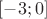 $[-3;0]$
