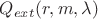 $Q_{ext}(r,m,\lambda)$