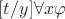 $[t/y]\forall x\varphi$