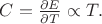 $C=\frac{\partial E}{\partial T} \propto T.$