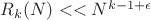 $R_k(N)<<N^{k-1+\epsilon}}$