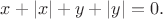 $x+|x|+y+|y|=0.$