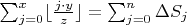 $\sum_{j = 0}^{x}\lfloor\frac{j\cdot y}{z} \rfloor=\sum_{j = 0}^n\Delta S_j$