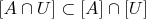 $[A \cap U] \subset [A] \cap [U]$