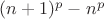 $(n+1)^p - n^p$