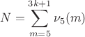 $$N=\sum \limits _{m=5}^{3k+1}\nu _5(m)$$