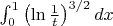\int_{0}^{1}\left(\ln\frac{1}{t}\right)^{3/2}{dx}